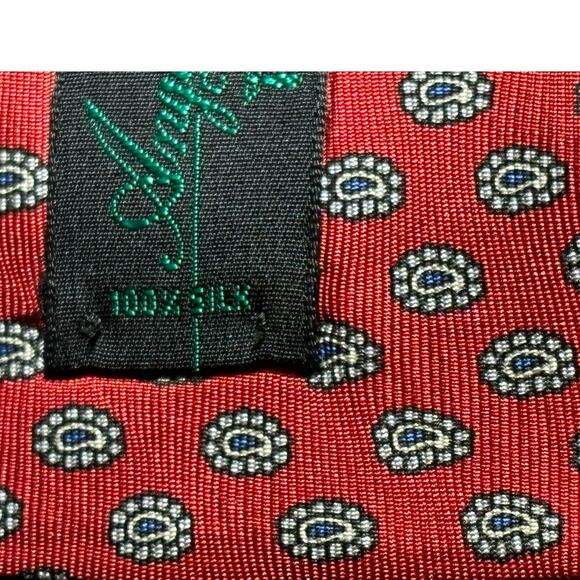 Angelo Bosani Tie Rack Mens Neck Tie Classic Red Blue Florets 100% Silk - Picture 4 of 10